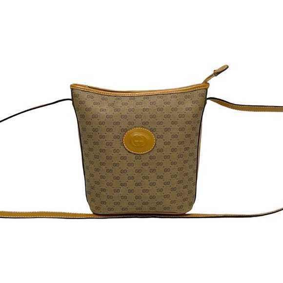 GUCCI Vintage Micro GG Logo Leather Mini Shoulder Bag/Pochette in Brown (25198) - Picture 1 of 8